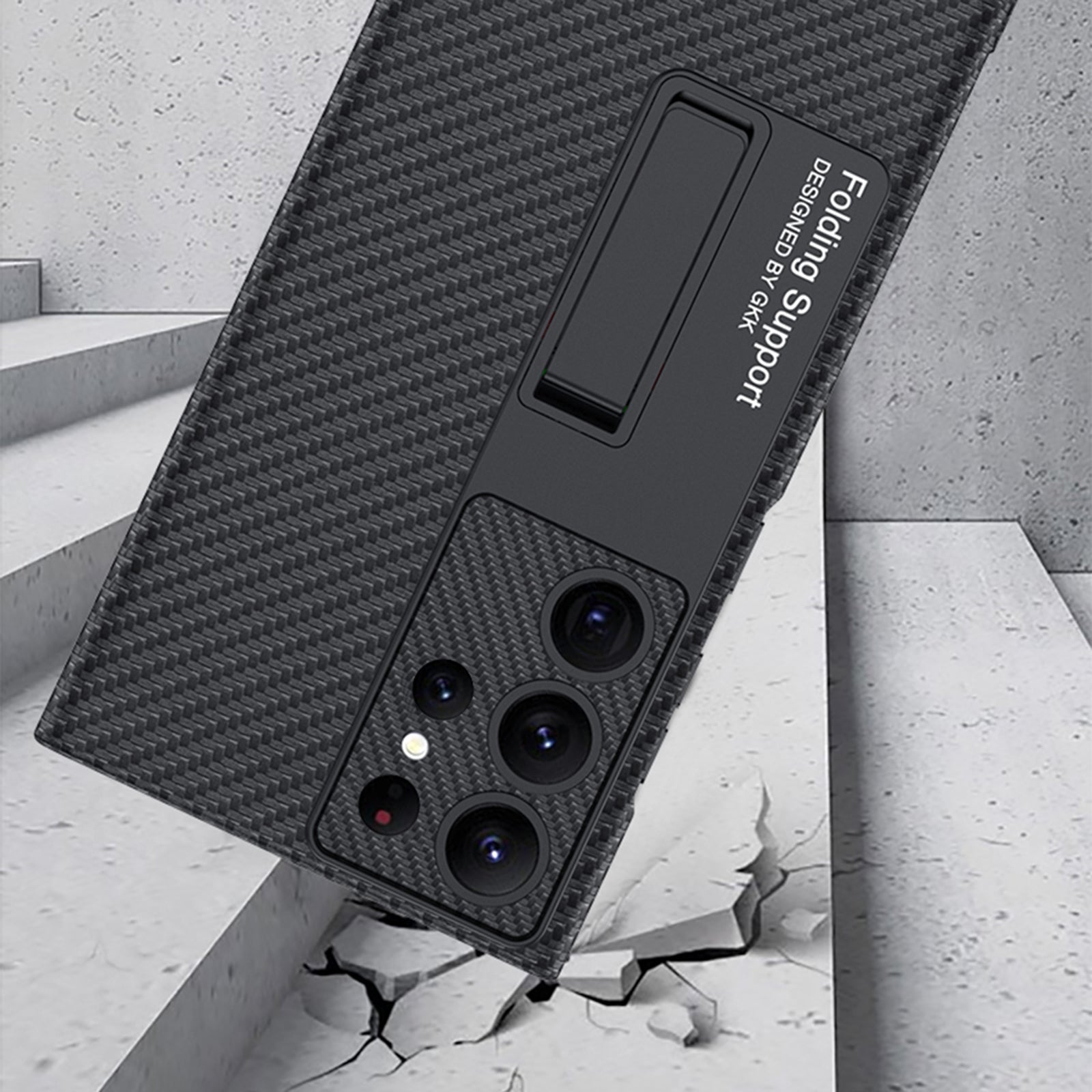 GKK For Samsung Galaxy S23 Ultra PU Leather Coated Hard PC Phone Case Hidden Kickstand Shockproof Mobile Phone Cover GKK For Samsung Galaxy S23 Ultra PU Leather Coated Hard PC Phone Case Hidden Kickstand Shockproof Mobile Phone Cover